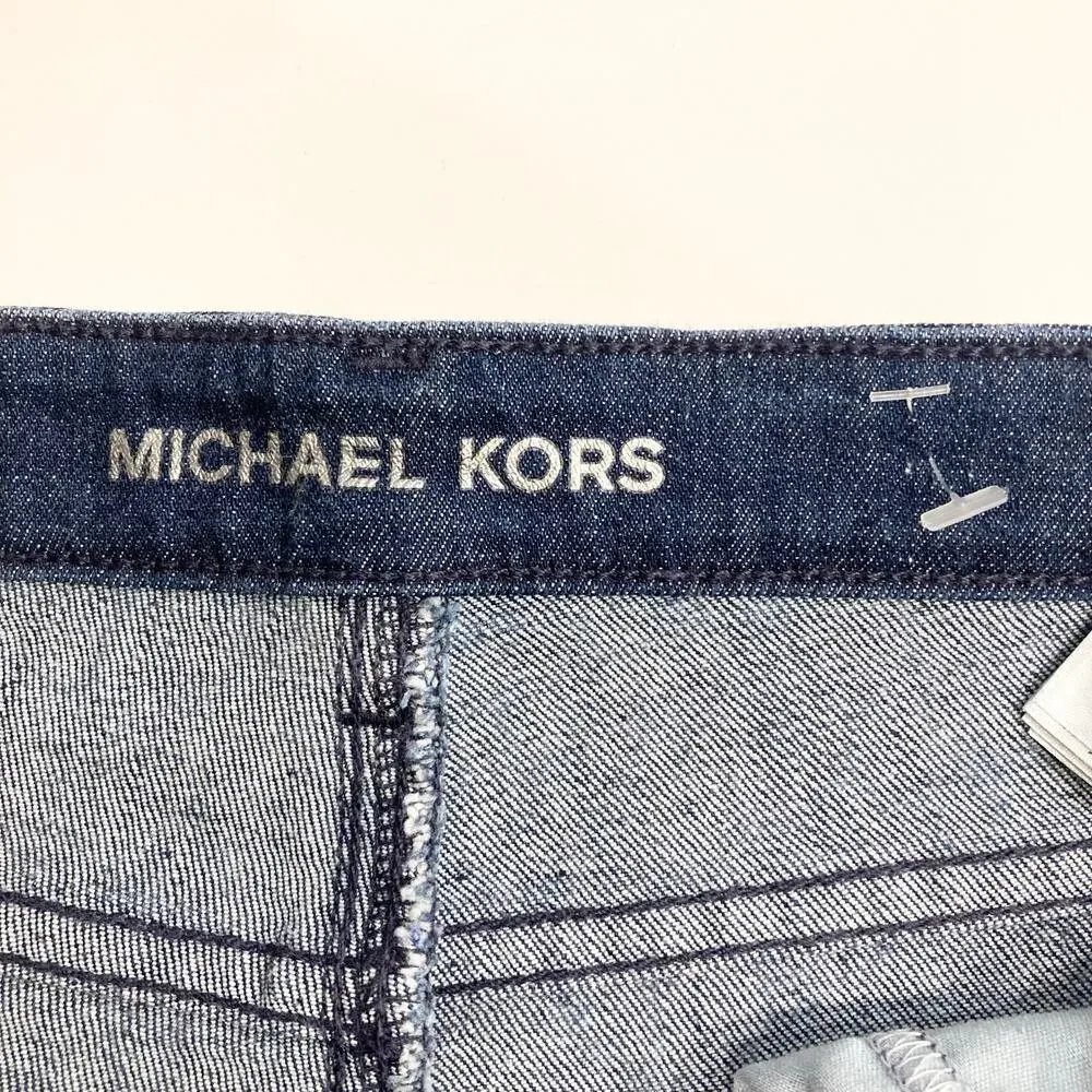Michael Kors Blue Leopard Print Skinny Jeans